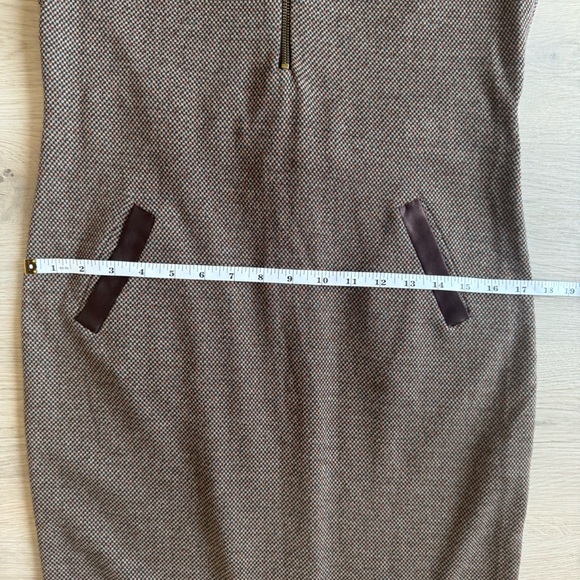 Vintage Miss Istanbull Brown Dress with Ribbon Zipper Details Size 42 US Large - Picture 5 of 14